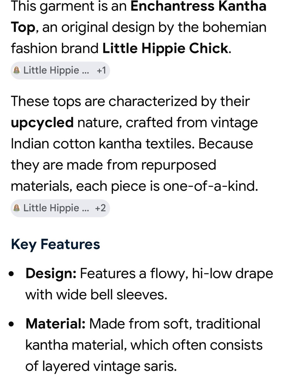 Little Hippie Chick Kantha top - Picture 4 of 10